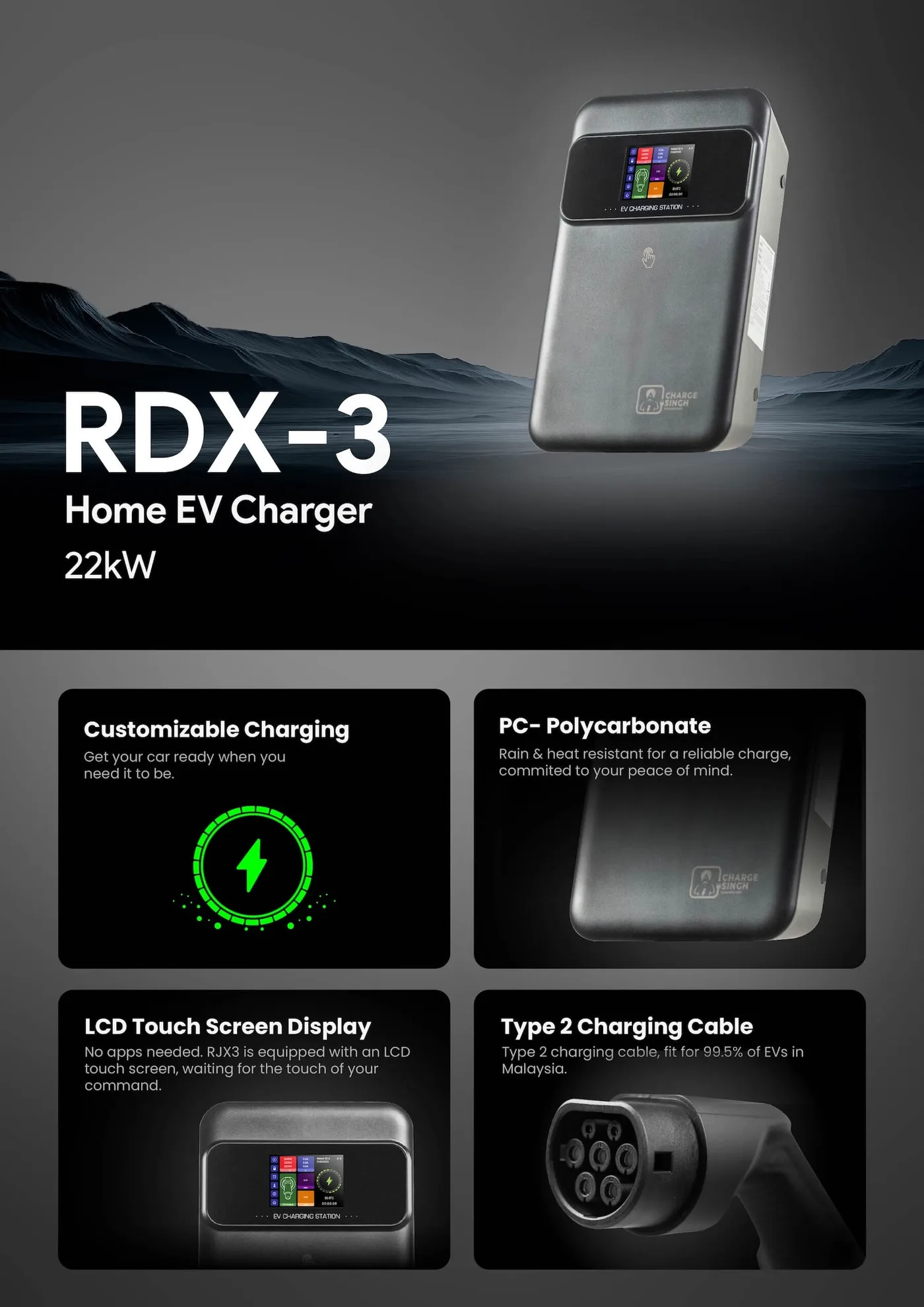 RDX-3 Home EV Charger product information, page 2